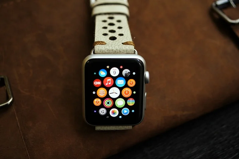 AWBF24-D64-GOLD handgefertigt Vintage Leder Uhrenarmband incl. Lugs Adapter für Apple Watch 1 und 2 (oder Apple Watch Sport) 42mm oder 38mm – Bild 3